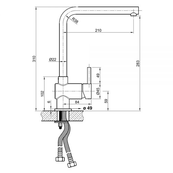 JTP Apco Chrome Swivel Kitchen Mixer Tap #2