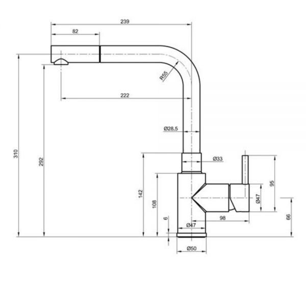 JTP Apco Stainless Steel Pull Out Kitchen Mixer Tap #2