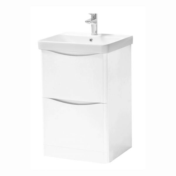 Kartell Arc 500 Gloss White Floor Standing Vanity Unit and Basin
