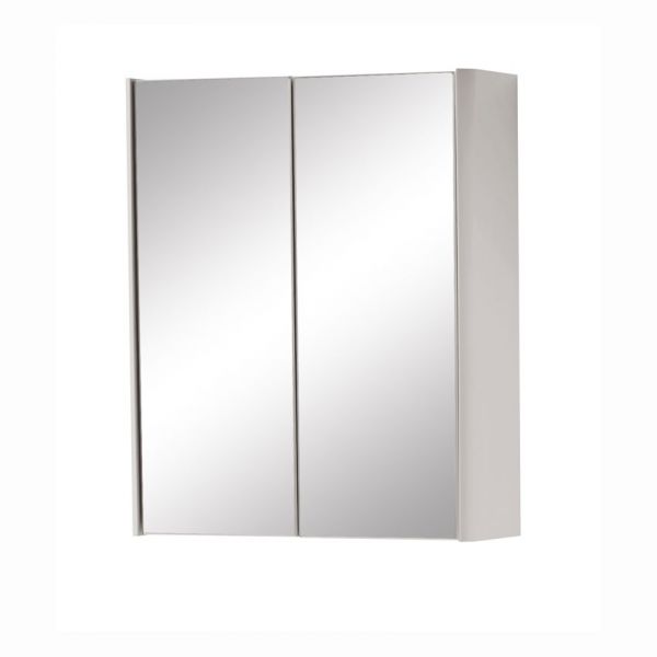 Kartell Arc 500 x 600 Matt Cashmere Double Door Mirrored Bathroom Cabinet
