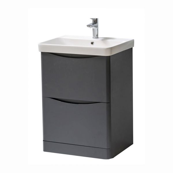 Kartell Arc 600 Matt Graphite Floor Standing Vanity Unit and Basin