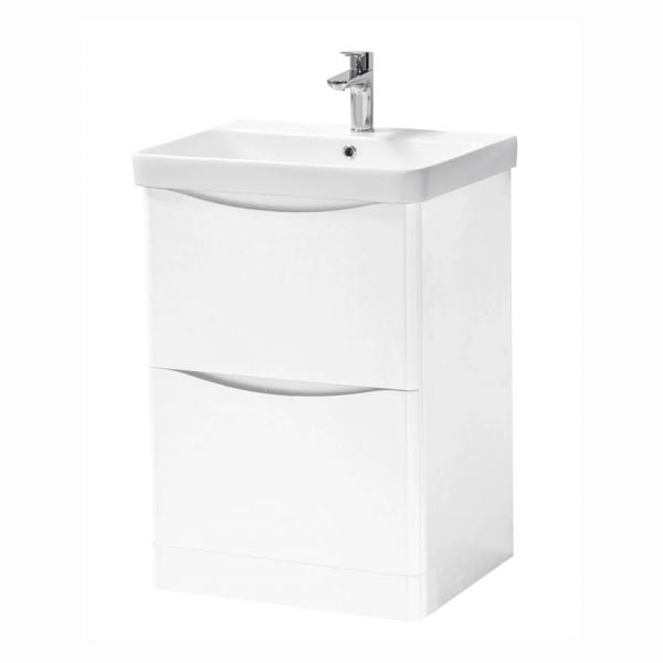Kartell Arc 600 Gloss White Floor Standing Vanity Unit and Basin