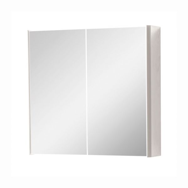 Kartell Arc 600 x 600 Matt Cashmere Double Door Mirrored Bathroom Cabinet