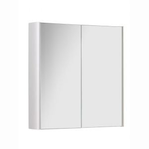 Kartell Arc 600 x 600 Gloss White Double Door Mirrored Bathroom Cabinet