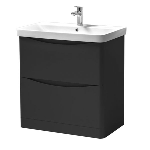 Kartell Arc 800 Matt Graphite Floor Standing Vanity Unit and Basin