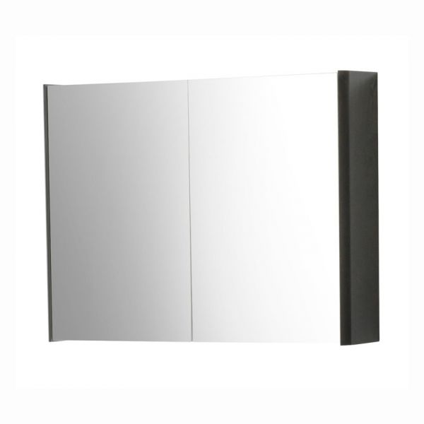 Kartell Arc 800 x 600 Matt Graphite Double Door Mirrored Bathroom Cabinet