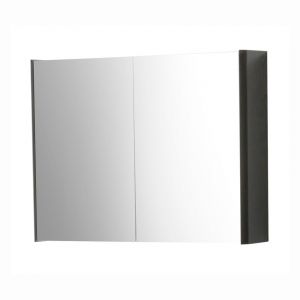 Kartell Arc 800 x 600 Matt Graphite Double Door Mirrored Bathroom Cabinet