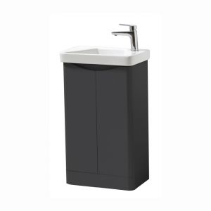 Kartell Arc 500 Matt Graphite Floor Standing Cloakroom Vanity Unit and Basin