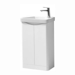 Kartell Arc 500 Gloss White Floor Standing Cloakroom Vanity Unit and Basin