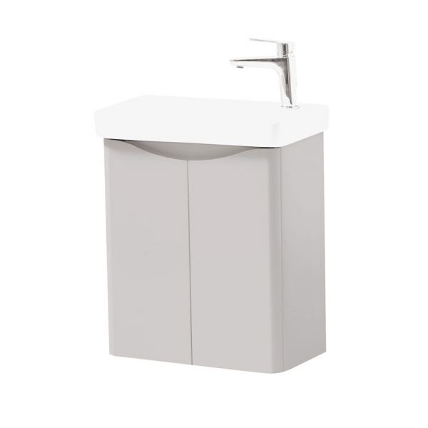 Kartell Arc 500 Matt Cashmere Wall Mounted Cloakroom Vanity Unit and Basin