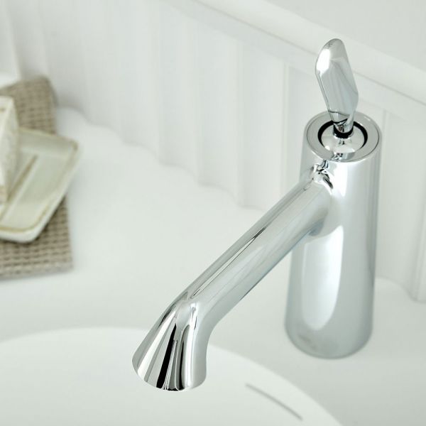 Vado Arrondi Chrome Mono Basin Mixer Tap with Universal Waste #3
