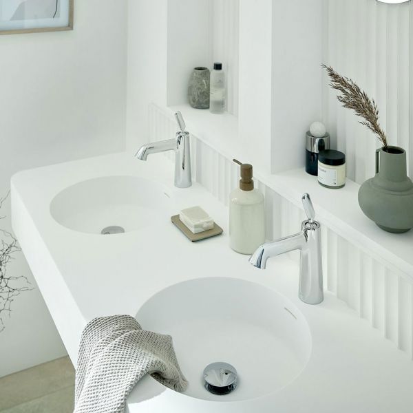 Vado Arrondi Chrome Mono Basin Mixer Tap with Universal Waste #2