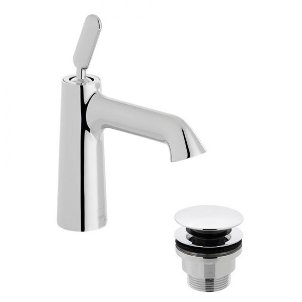 Vado Arrondi Chrome Mono Basin Mixer Tap with Universal Waste