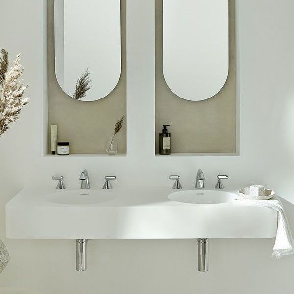 Vado Arrondi Chrome Deck Mounted 3 Hole Basin Mixer Tap with Lever Handles #3