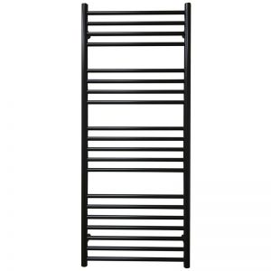 JIS Sussex Ashdown Black 1250mm x 520mm ELECTRIC Stainless Steel Towel Rail