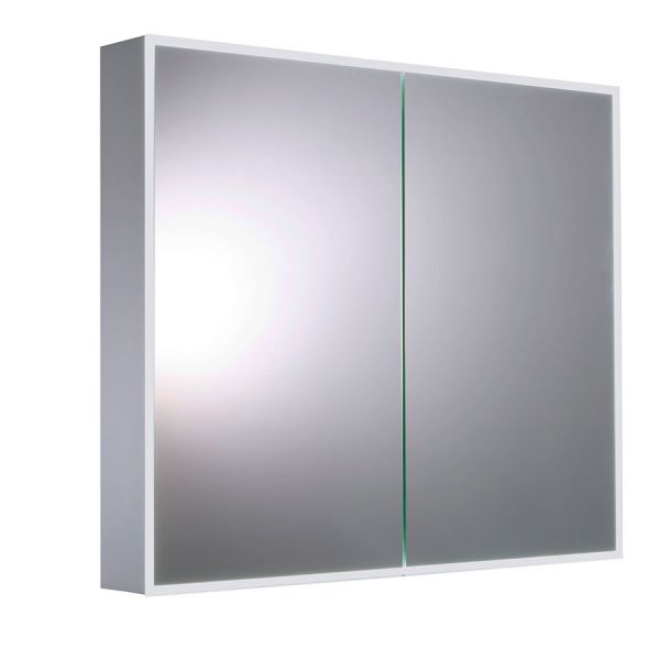 JTP Aspect LED Double Door Mirrored Bathroom Cabinet 820 x 700mm