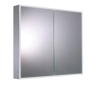 JTP Aspect LED Double Door Mirrored Bathroom Cabinet 820 x 700mm