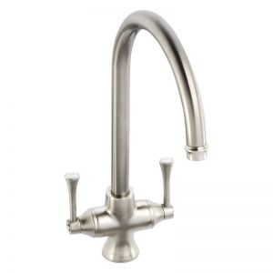 Abode Gosford Dual Lever Brushed Nickel Kitchen Mixer Tap