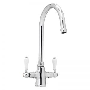 Abode Ludlow Dual Lever Chrome Kitchen Mixer Tap