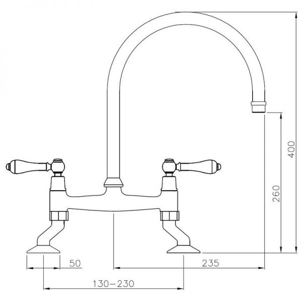 Abode Ludlow Chrome Bridge Kitchen Mixer Tap #2