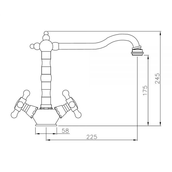 Abode Melford Antique Brass Monobloc Kitchen Mixer Tap #2