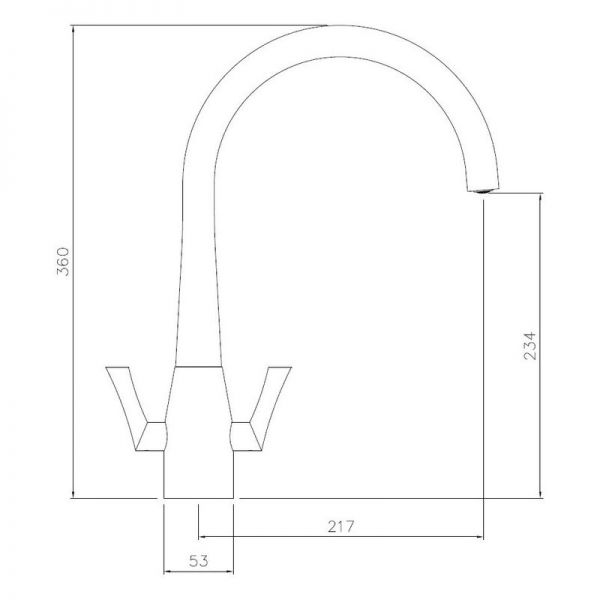 Abode Fluid Monobloc Dual Lever Chrome Kitchen Mixer Tap #3