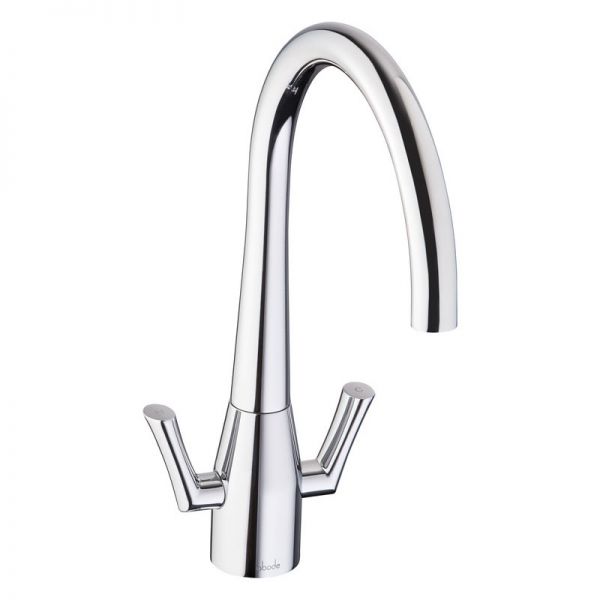 Abode Fluid Monobloc Dual Lever Chrome Kitchen Mixer Tap