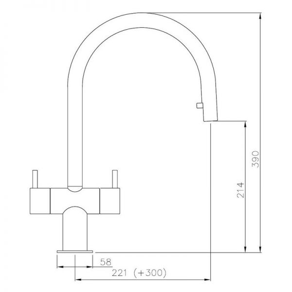 Abode Hesta Dual Lever Chrome Kitchen Mixer Tap with Pull Out Hose #2