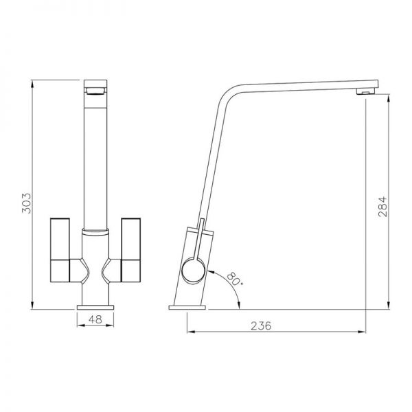 Abode Linear Flair Chrome Monobloc Kitchen Mixer Tap #2