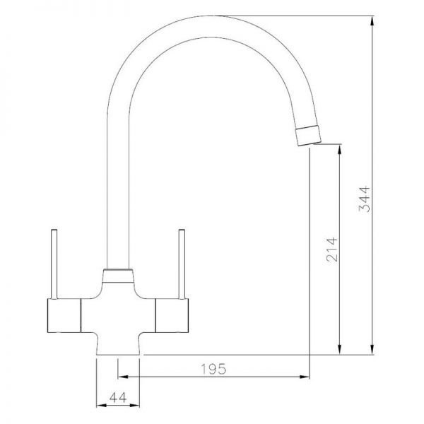 Abode Nexa Brushed Nickel Monobloc Kitchen Mixer Tap #2