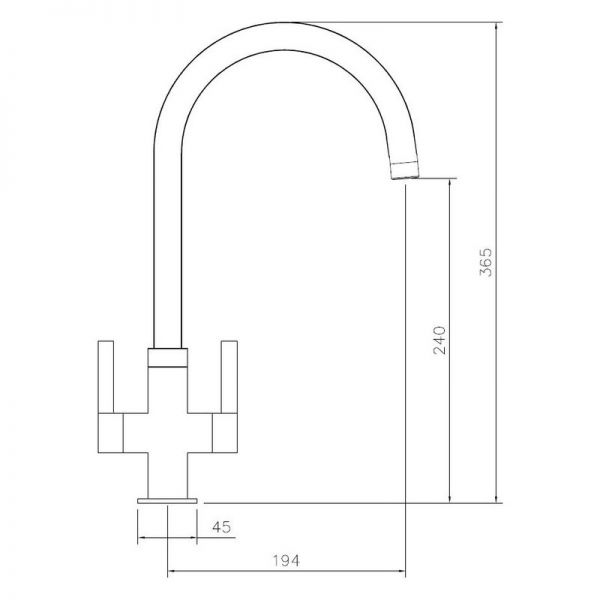 Abode Pico Brushed Nickel Monobloc Kitchen Mixer Tap #2