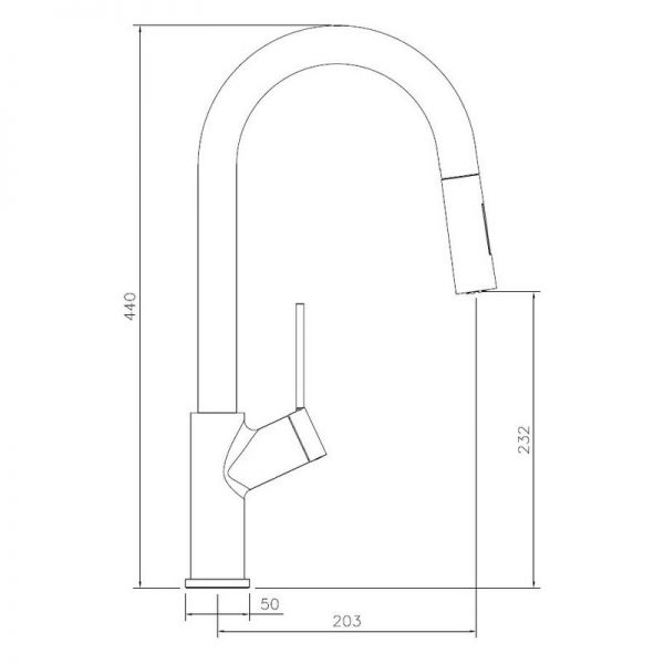 Abode Virtue Nero Single Lever Chrome Kitchen Mixer Tap with Pull Out Spout #4