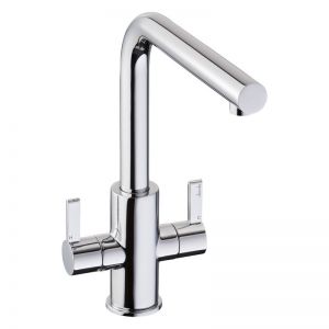 Abode Althia Twin Lever Chrome Kitchen Mixer Tap