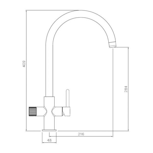 Abode Puria Aquifier Water Filter Brushed Nickel Monobloc Kitchen Mixer Tap #2
