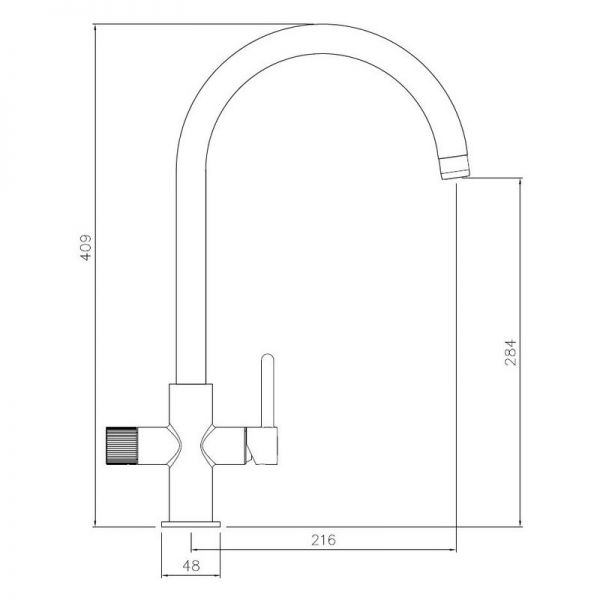 Abode Puria Aquifier Water Filter Matt Black Monobloc Kitchen Mixer Tap #2