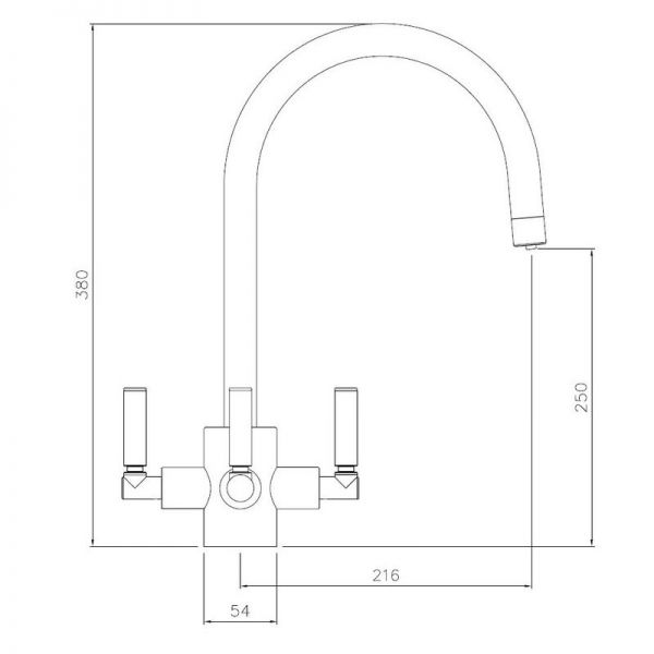 Abode Orcus 3 Way Aquifier Chrome Filtered Water Kitchen Mixer Tap AT2072