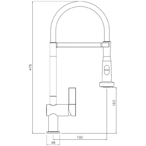 Abode Ophelia Chrome Semi Professional Mixer Tap with Pull Out #4