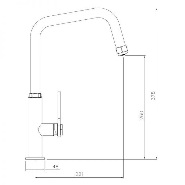 Abode Hex Monobloc Single Lever Black Kitchen Mixer Tap #2