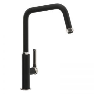 Abode Hex Monobloc Single Lever Black Kitchen Mixer Tap