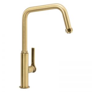 Abode Hex Monobloc Single Lever Antique Brass Kitchen Mixer Tap