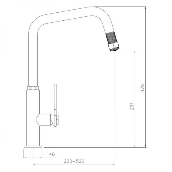 Abode Hex Monobloc Single Lever Antique Brass Kitchen Mixer Tap with Pull Out Hose #3