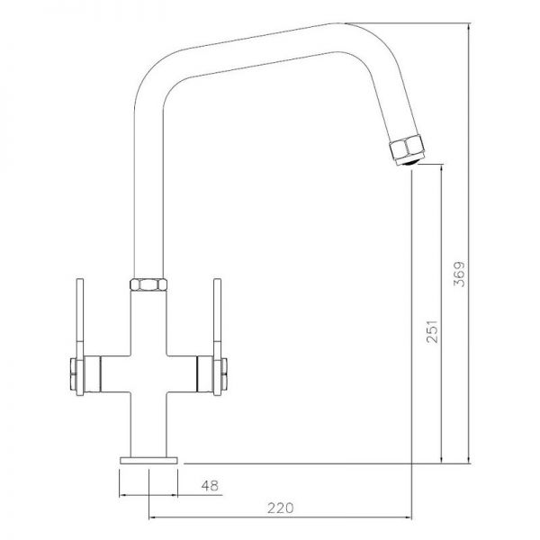 Abode Hex Monobloc Dual Lever Brushed Nickel Kitchen Mixer Tap #2