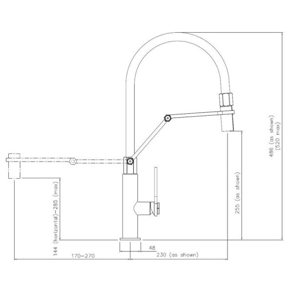 Abode Hex Professional Monobloc Single Lever Brushed Nickel Kitchen Mixer Tap #3