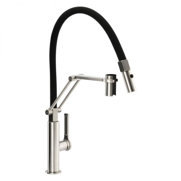 Abode Hex Professional Monobloc Single Lever Brushed Nickel Kitchen Mixer Tap #2