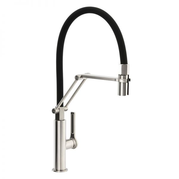Abode Hex Professional Monobloc Single Lever Brushed Nickel Kitchen Mixer Tap