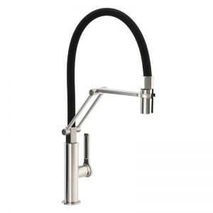 Abode Hex Professional Monobloc Single Lever Brushed Nickel Kitchen Mixer Tap