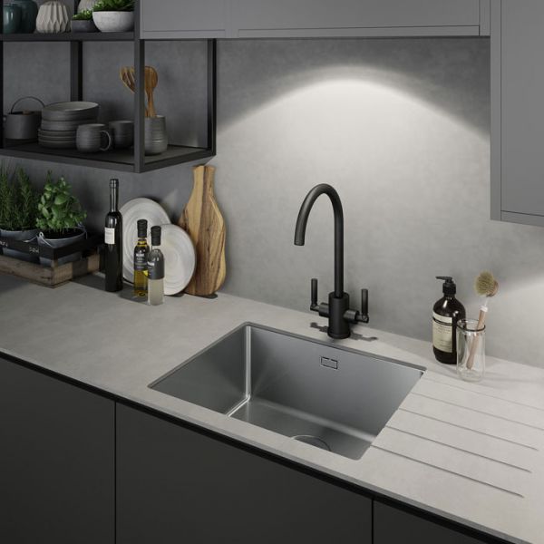 Abode Atlas Matt Black Monobloc Kitchen Mixer Tap #2