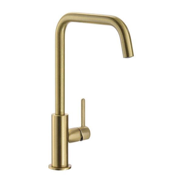 Abode Althia Single Lever Brushed Brass Kitchen Mixer Tap