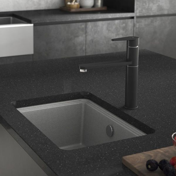 Abode Prime Single Lever Swivel Spout Matt Black Kitchen Mixer Tap #2