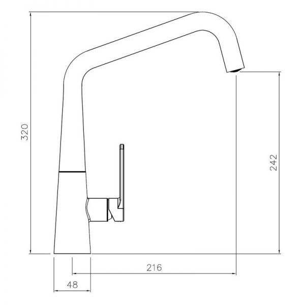 Abode Coniq S Single Lever Black Nickel Monobloc Kitchen Mixer Tap #2